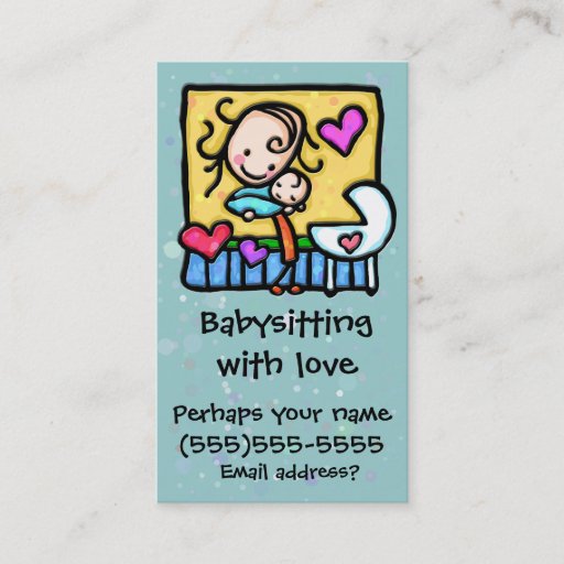 Customizable LIttleGirlie Babysitter Child Care Custom card Business Card Templates