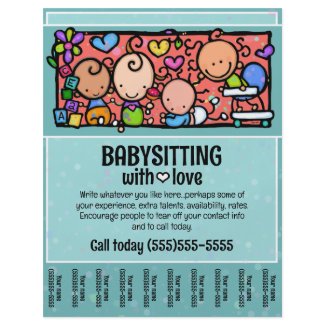 LittleGirlie Child care custom tear-sheet flyer