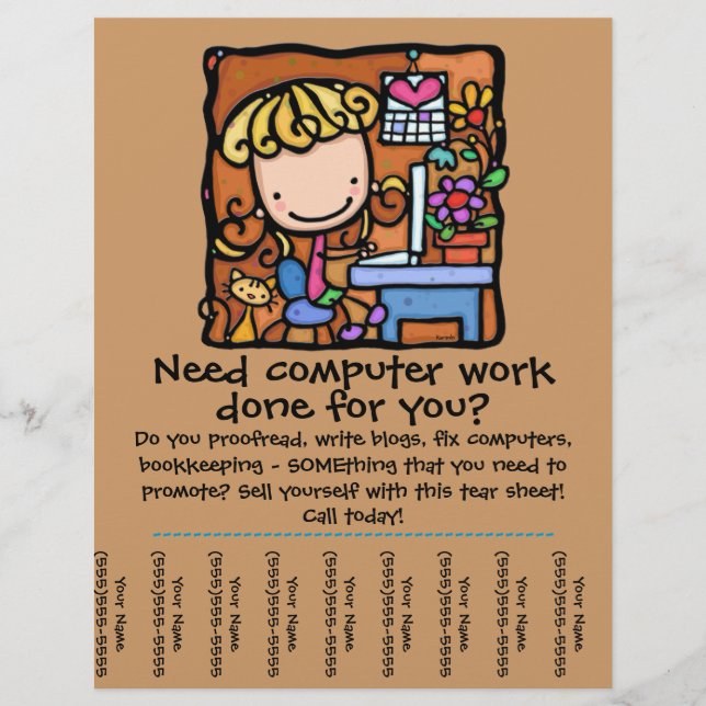 LittleGirlie computer business tear sheet (Front)