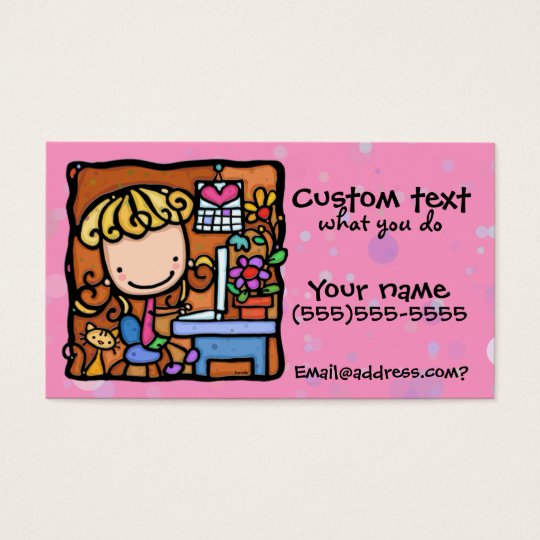 LittleGirlie designer writer bookkeeper cutie PNK Business Card
