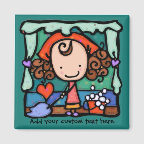 LittleGirlie is a clean freak TEAL Magnet