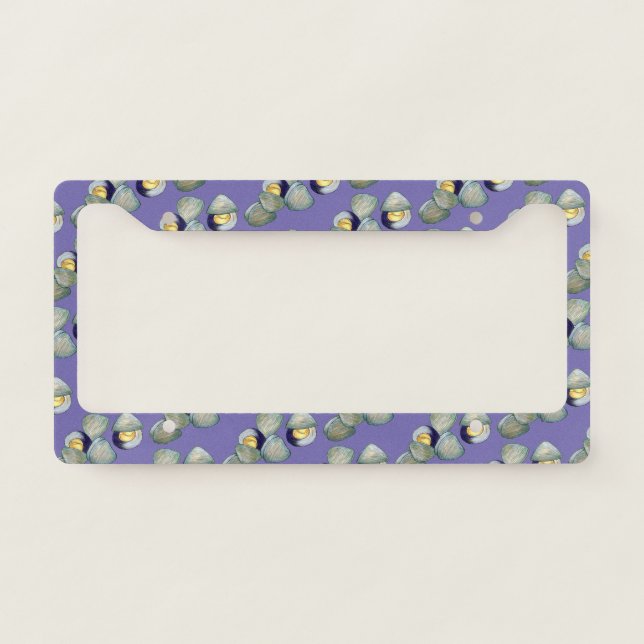 Littleneck Clams Seafood Clambake Clam Digging License Plate Frame (Front)