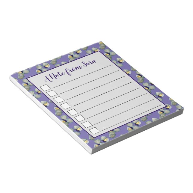 Littleneck Clams Seafood Clambake Clam Digging Notepad (Angled)