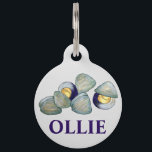 Littleneck Clams Seafood Clambake Clam Digging Pet ID Tag<br><div class="desc">Design features an original illustration of delicious New England clams in shells. Ideal for anyone who loves a summer clambake, or clam digging day at the beach! This clam design is also available on other products. Lots of additional foodie designs are also available from this shop. Don't see what you're...</div>
