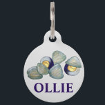Littleneck Clams Seafood Clambake Clam Digging Pet ID Tag<br><div class="desc">Design features an original illustration of delicious New England clams in shells. Ideal for anyone who loves a summer clambake, or clam digging day at the beach! This clam design is also available on other products. Lots of additional foodie designs are also available from this shop. Don't see what you're...</div>