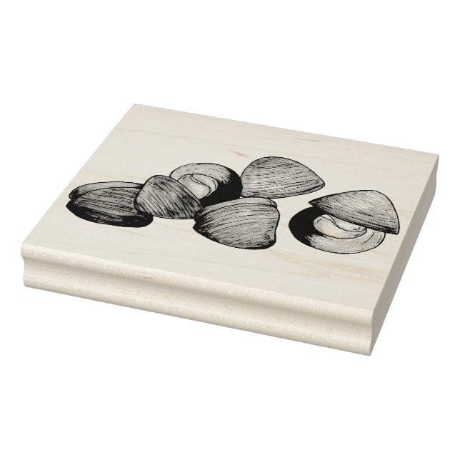 Littleneck Clams Seafood Clambake Clam Digging Rubber Stamp (Stamp)