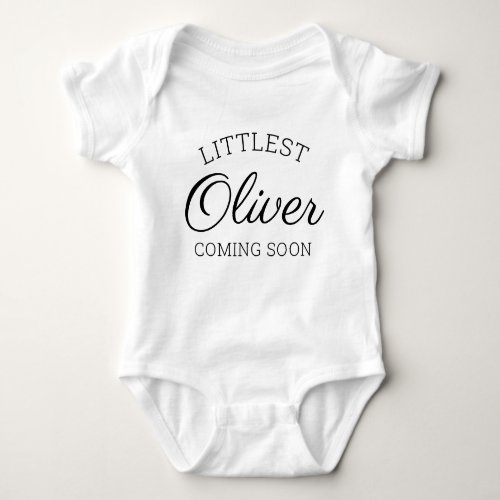 Littlest Baby Announcement With Name Baby Bodysuit