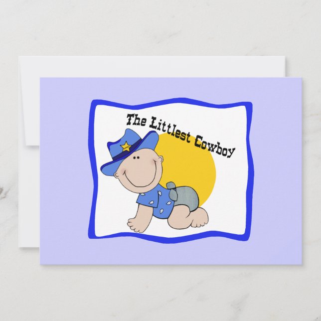 Littlest Cowboy Invitations - Personalize (Front)