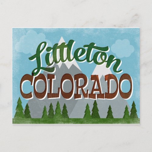 Littleton Colorado Snowy Mountains Postcard