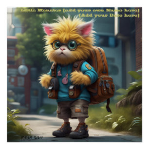 Litttle Monster AI Fantasy Digital Art Print 
