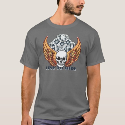 Live 2 Ride motorcycle design T_Shirt