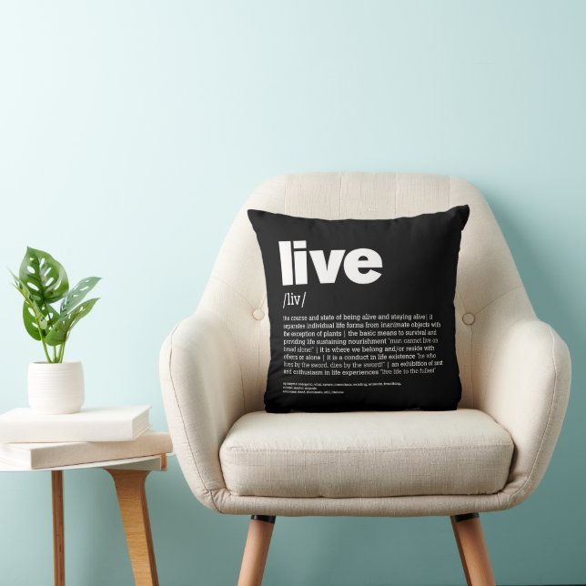 Live 2 throw pillow (Chair)