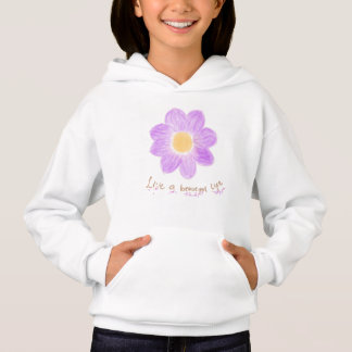 Live a Beautiful Life Purple Yellow Floral Botanic Hoodie