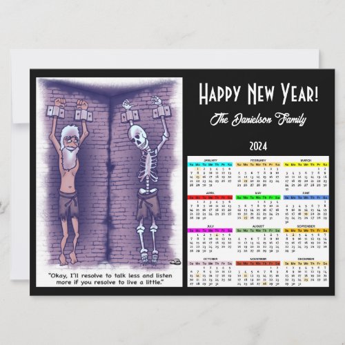 Live A Little New Years Holiday Calendar Card