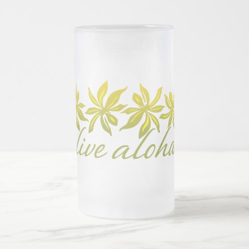 Live Aloha Frosted Glass Beer Mug
