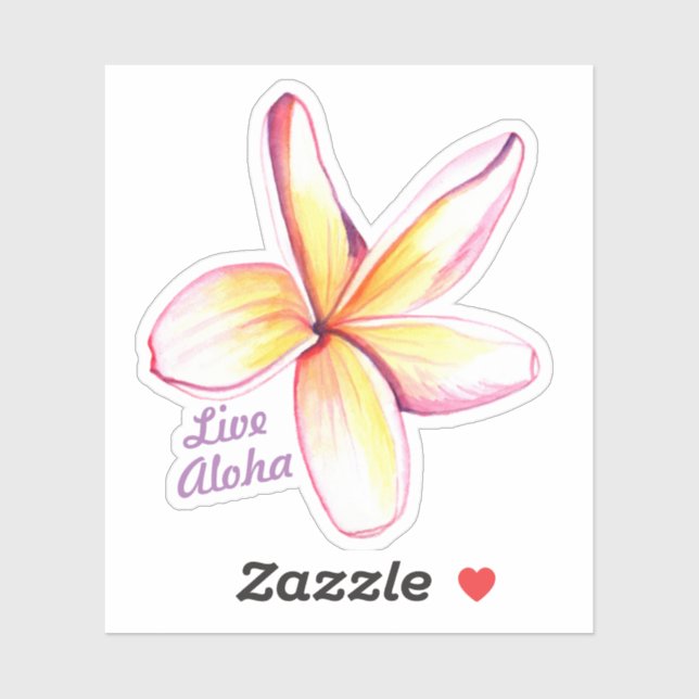 Live Aloha Hawaiian Plumeria Sticker (Sheet)