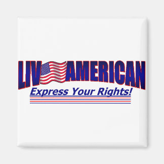Live American Square Magnet customize photo
