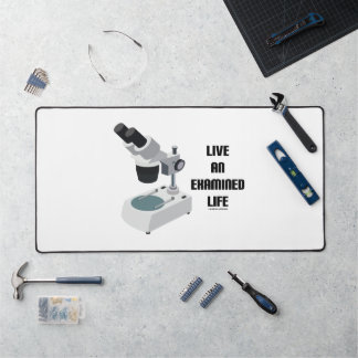 Live An Examined Life Advice Compound Microscope Desk Mat