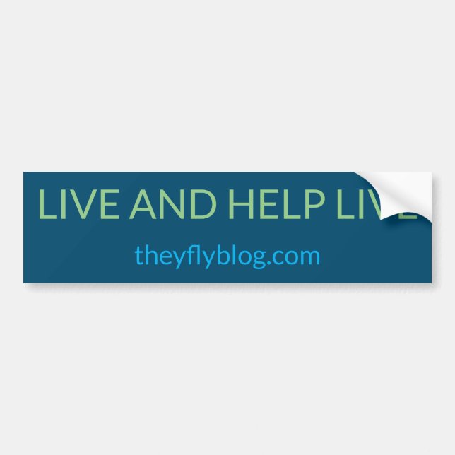 LIVE AND HELP LIVE BUMPER STICKER (Front)