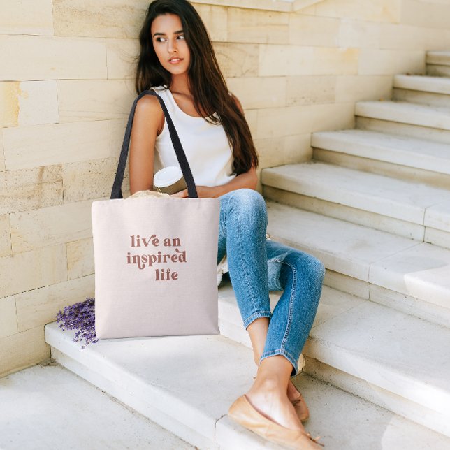Live and Inspired Life Terracotta Blush Tote Bag (Creator Uploaded)