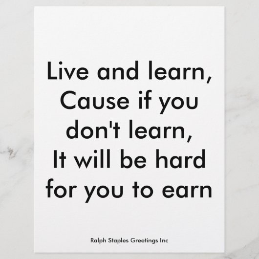 Live and Learn (Front)