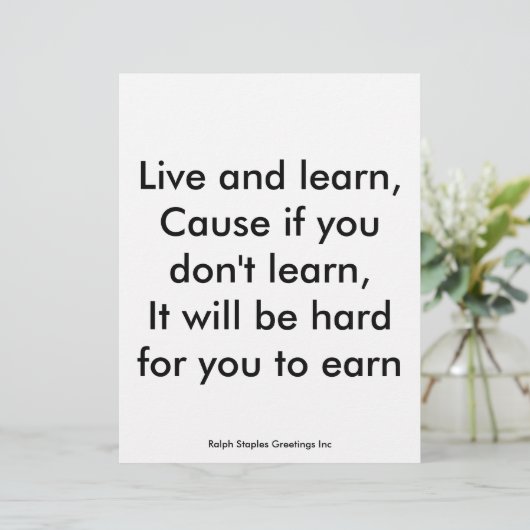 Live and Learn (Standing Front)