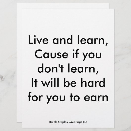 Live and Learn (Front/Back)