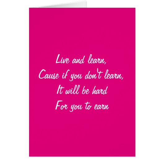 Live and Learn (Front)