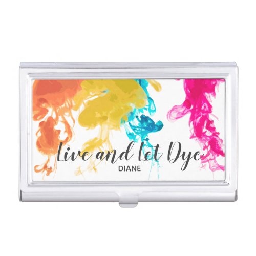 Live and Let Dye _ Swirling Dye Colors Business Card Case