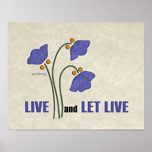 Live and Let Live Recovery Quote Poster