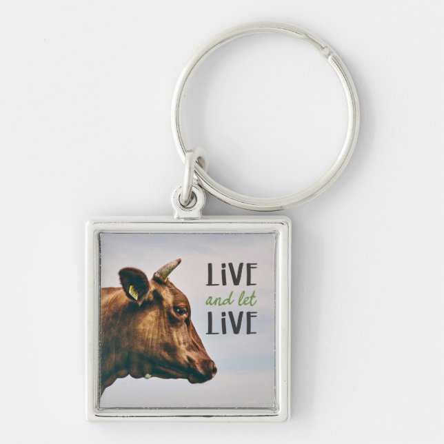 "Live and let live" vegan Keychain (Front)