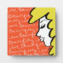 Live Beautifully Plaque with Easel