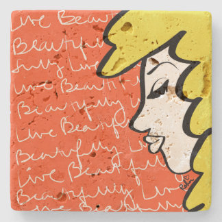 Live Beautifully Stone Coaster