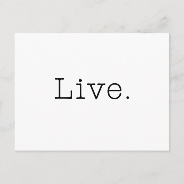 Live. Black And White Live Quote Template Postcard (Front)