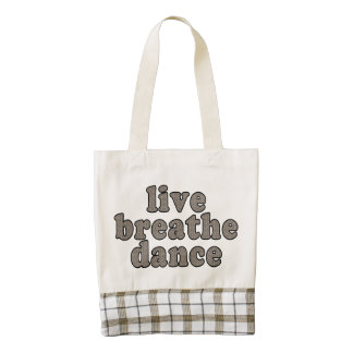 live breathe dance zazzle HEART tote bag