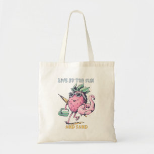 Live by the sun and sand - Beach Pineapple Tote Bag