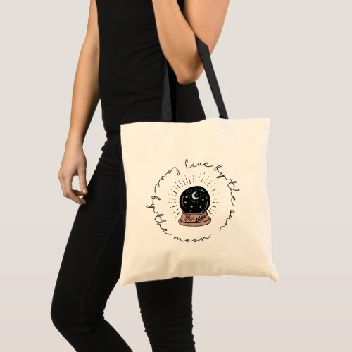 Live By the Sun Love by the Moon Celestial Quote Tote Bag