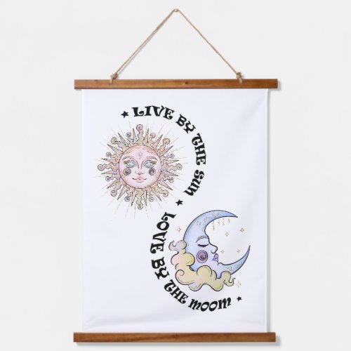 Live By The Sun Love By The Moon Hanging Tapestry