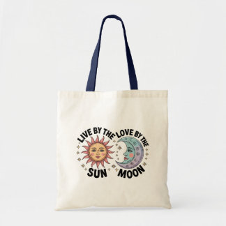 Live by the Sun Love by the Moon Retro Tote Bag