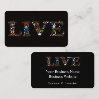 Live - Colorful Word Art Business Card for Coaches