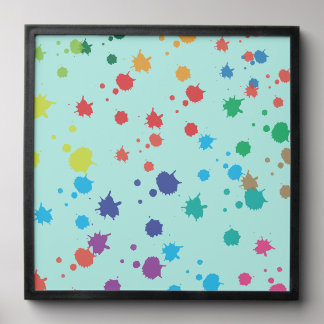 Live Colorfully Modern Paint Splatter Photo Tile W