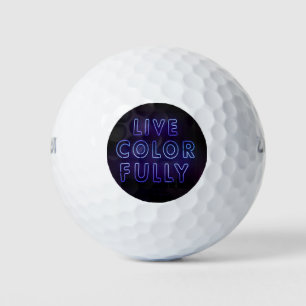Live Colorfully Neon Sign Golf Balls