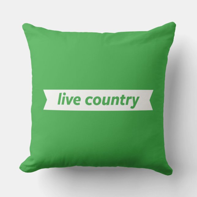 Live Country Throw Pillow (Front)