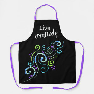 Live Creatively Colorful Swirls Apron