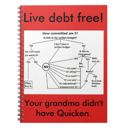 live debt free and track spending notebook