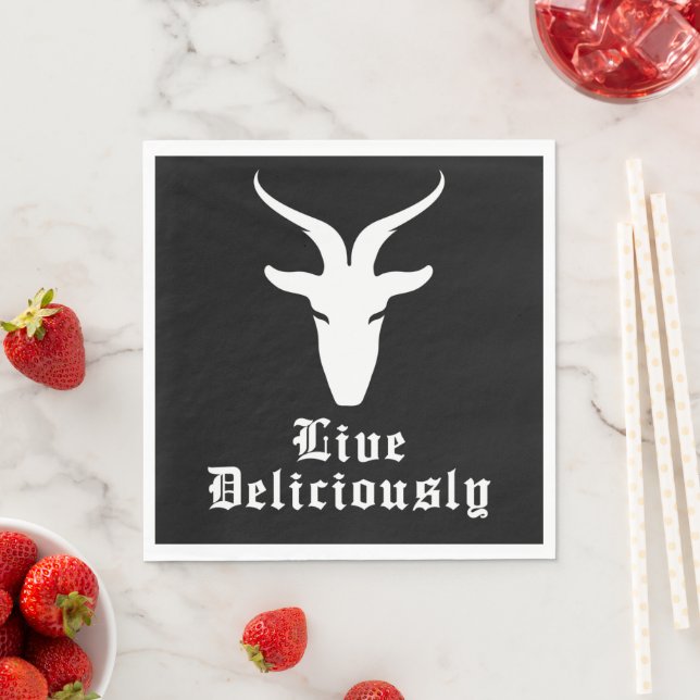Live Deliciously Black Phillip Luncheon Napkins (Insitu)
