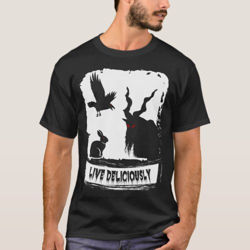 Live Deliciously Satanic Goat Witchcraft Lucifer T_Shirt