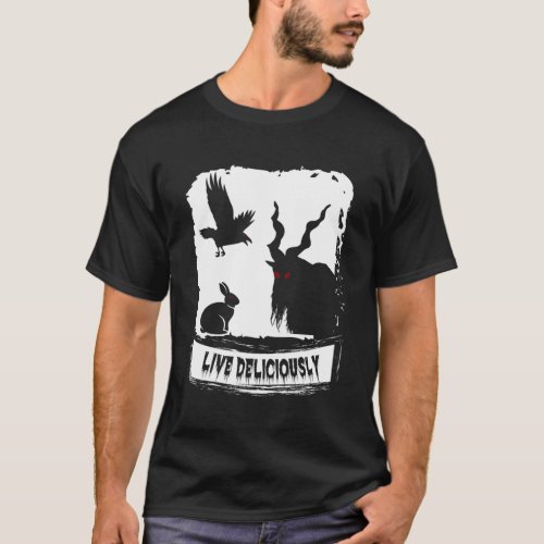 Live Deliciously Satanic Goat Witchcraft Lucifer T_Shirt