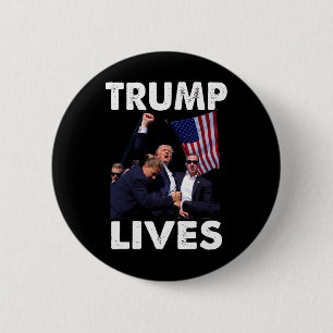 Live Donald Trump Mug Shot - Never Surrender Button
