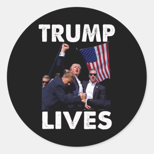 Live Donald Trump Mug Shot _ Never Surrender  Classic Round Sticker